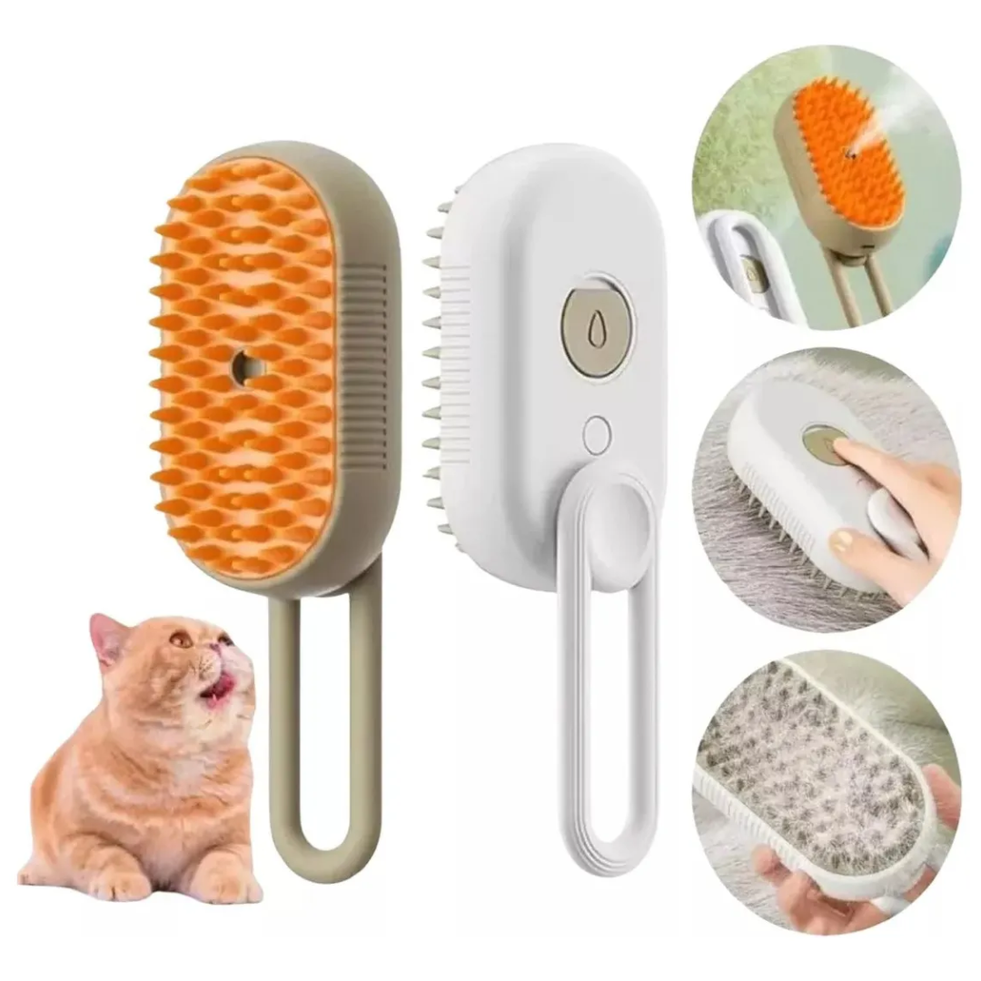 PetSteam ProBrush™ – Cepillo con Vapor 3 en 1 para Mascotas