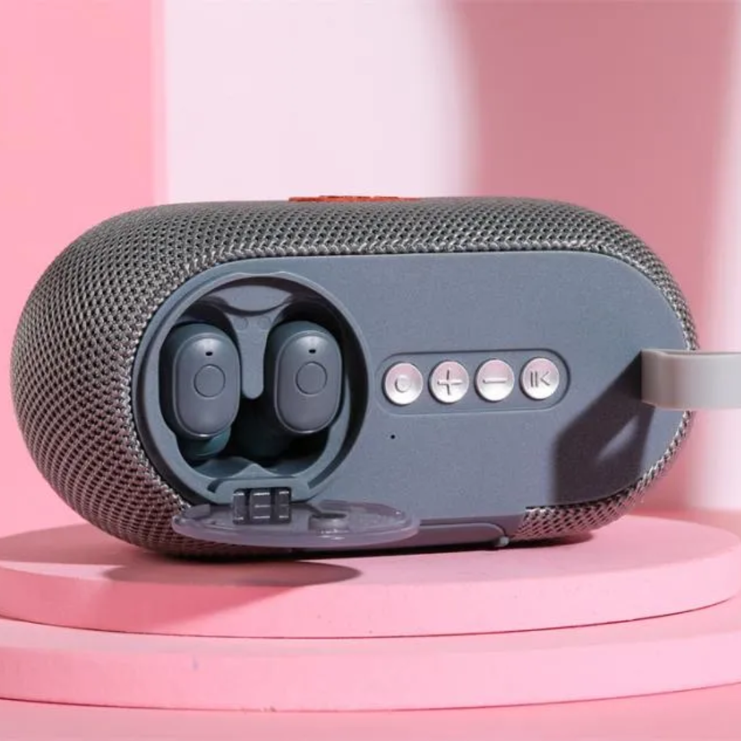 SMARTSOUND – Bocina Portátil + Audífonos Bluetooth Incluidos