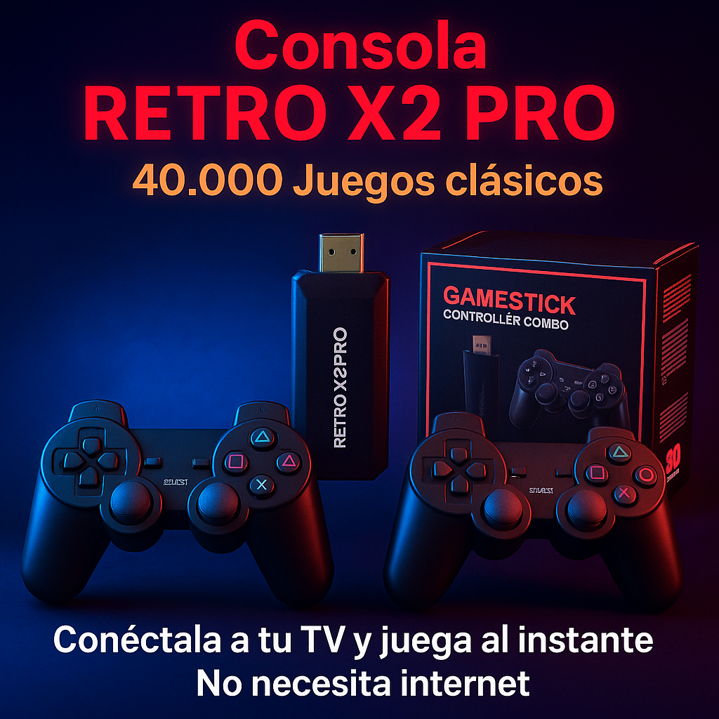 X2 PRO 40K - Consola de Juegos HDMI con 40,000+ Juegos y Controles Inalámbricos