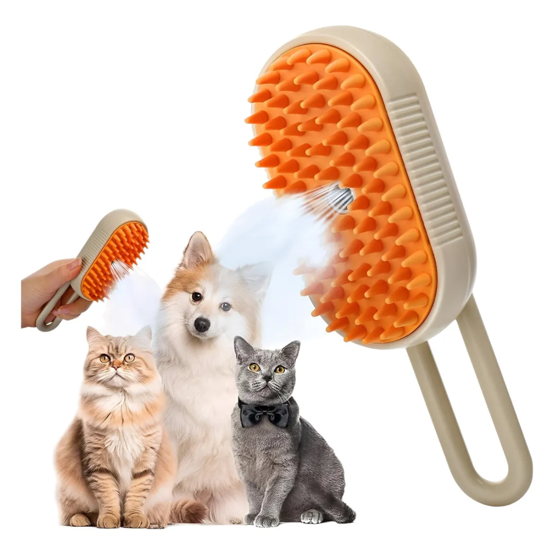PetSteam ProBrush™ – Cepillo con Vapor 3 en 1 para Mascotas