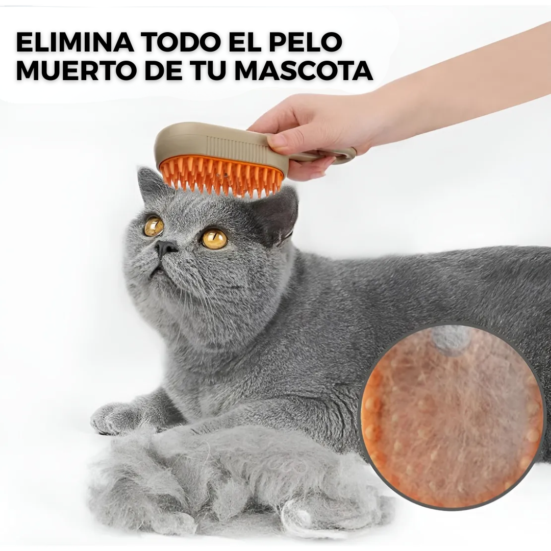 PetSteam ProBrush™ – Cepillo con Vapor 3 en 1 para Mascotas