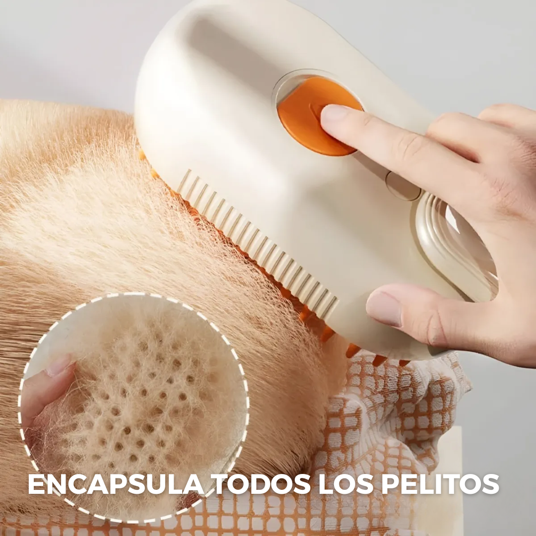 PetSteam ProBrush™ – Cepillo con Vapor 3 en 1 para Mascotas