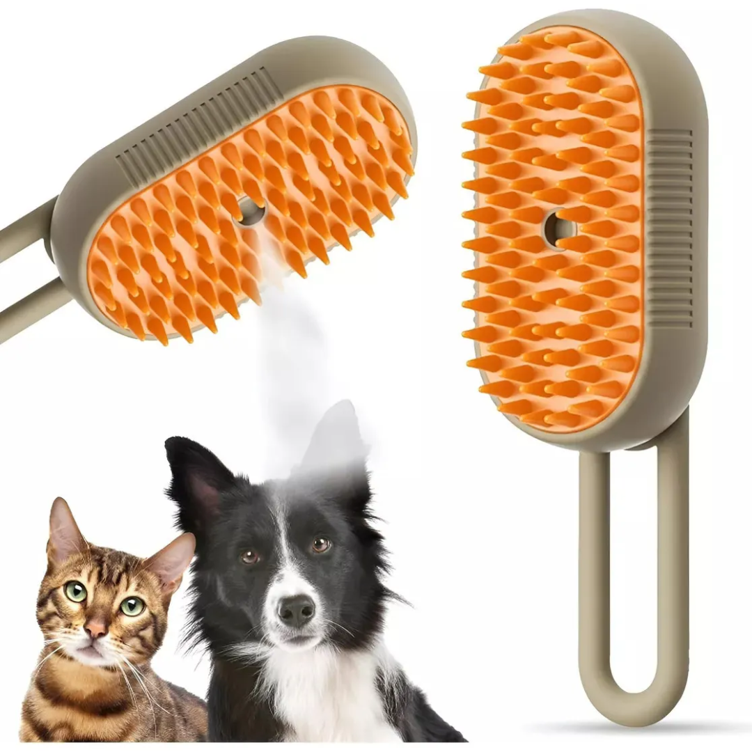 PetSteam ProBrush™ – Cepillo con Vapor 3 en 1 para Mascotas