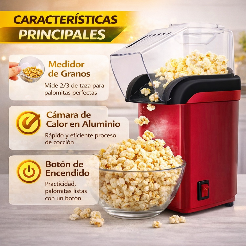 POP STAR PRO – Máquina de Palomitas Saludables en 3 Minutos